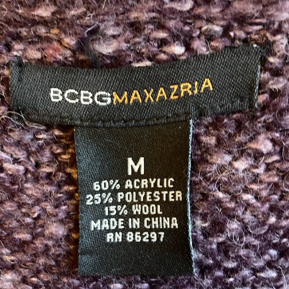 Vintage BCBGMAXAZARIA Purple and White Sweater with Hood and Pockets, Size M. - Picture 3 of 16